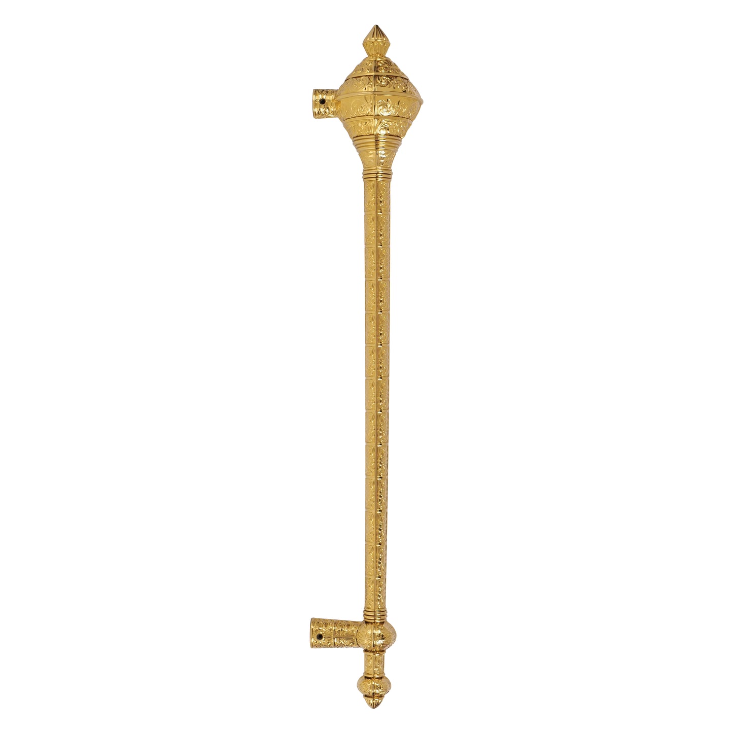 Shinny PVD Gold Finish Door Handle: Ornate Entrance Hardware