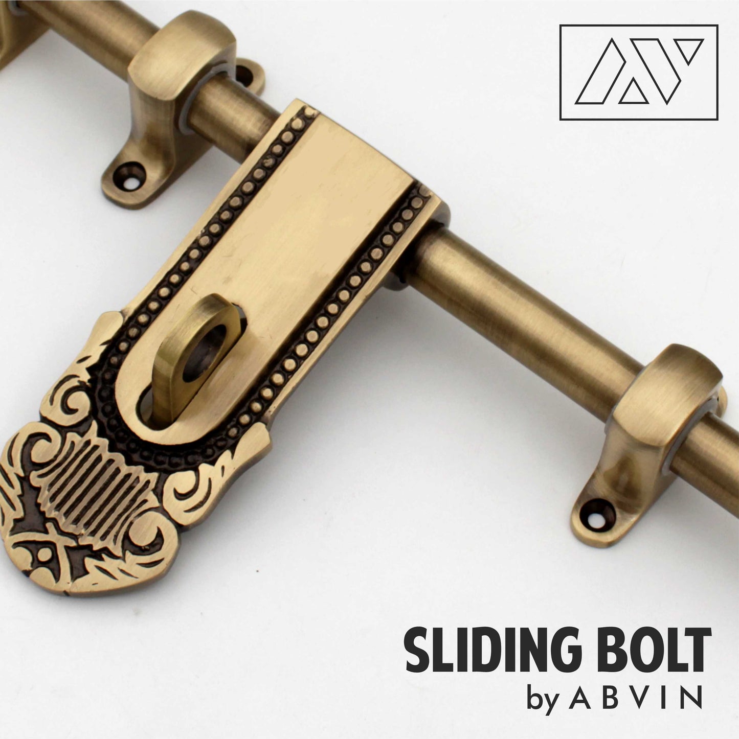 Main Door Brass Aldrop – 100% Handmade Solid Brass Latch, Brass Sliding Door Bolt - 1 set