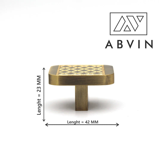 ABVIN Premium Brass Knobs Handles, Jali design Furniture Pulls Cabinets Cupboards Drawers knob (1 pcs)