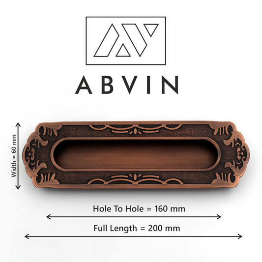 Vintage Copper Antique Concealed Sliding Door Handle and Concealed Door Slide Handle , Door Handle and Concealed Door Pull Handle, Drawer Handles , Handles for Sliding wardrobes ( 1 Pcs )