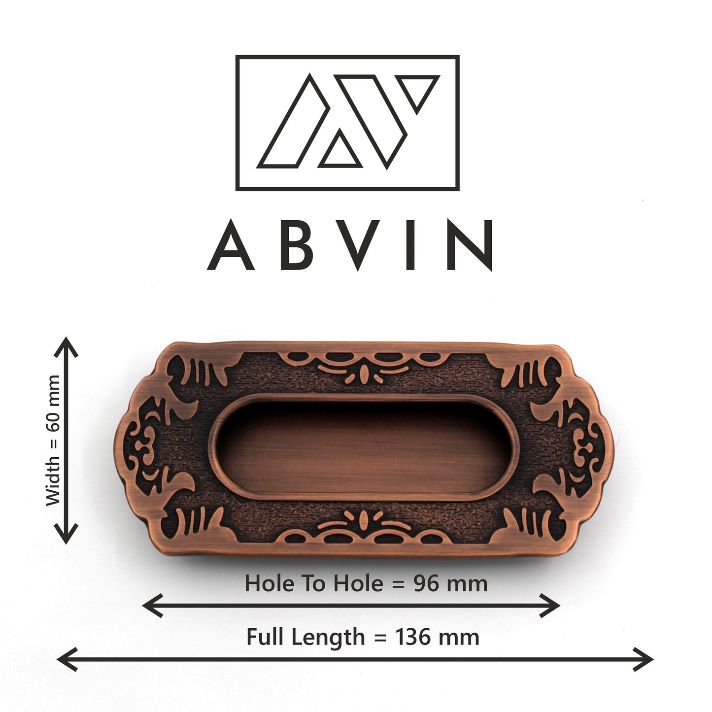 Vintage Copper Antique Concealed Sliding Door Handle and Concealed Door Slide Handle , Door Handle and Concealed Door Pull Handle, Drawer Handles , Handles for Sliding wardrobes ( 1 Pcs )