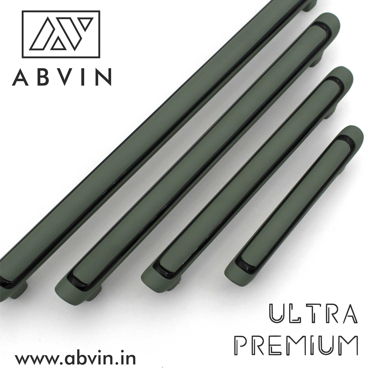 ABVIN Slim Black Green Handles, Modern Cabinet Hardware, Furniture Pulls for Doors, Cabinets, Cupboards & Drawers
