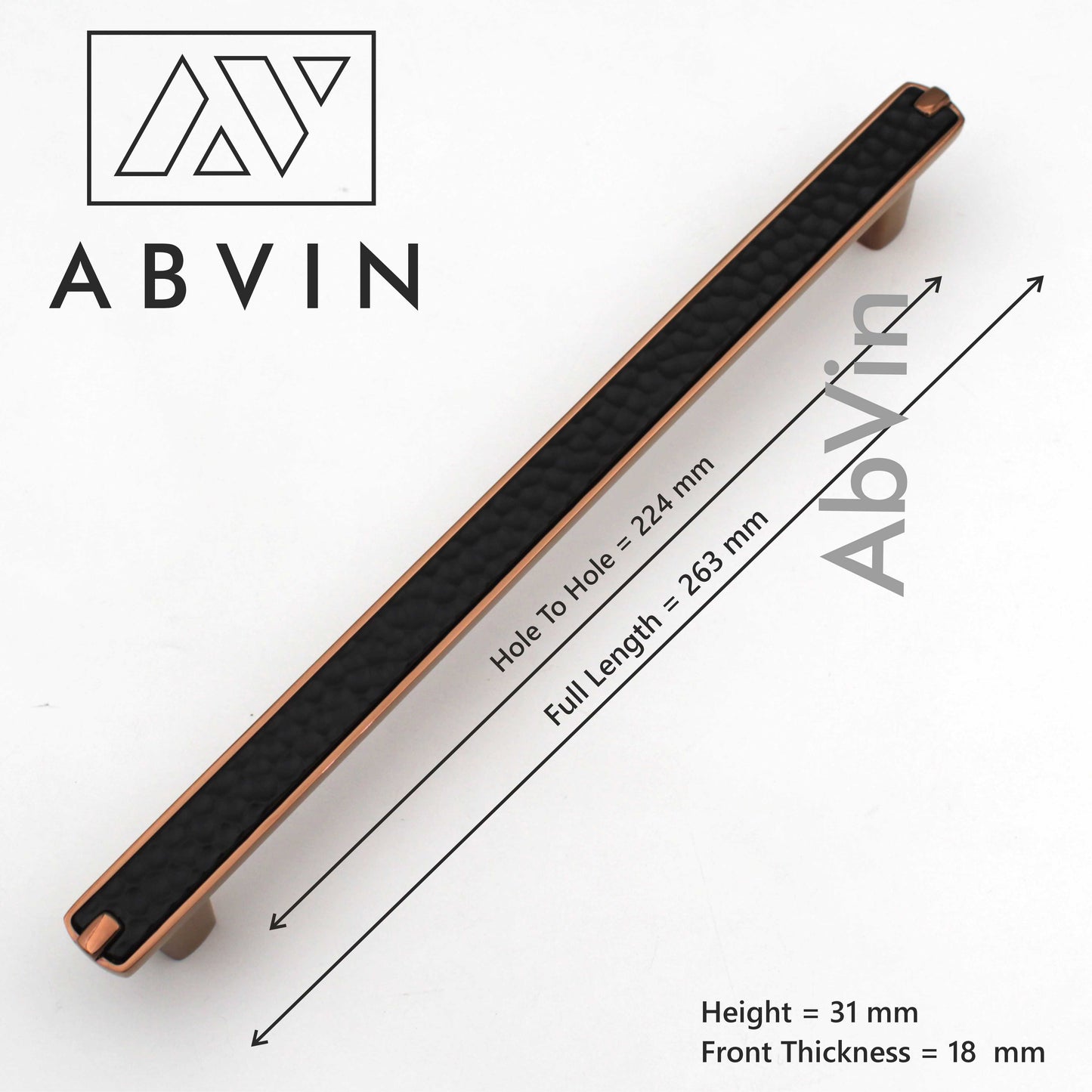 Modern Hammered Black Copper Cabinet Handle: Drawer, Dresser, and Furniture Pull