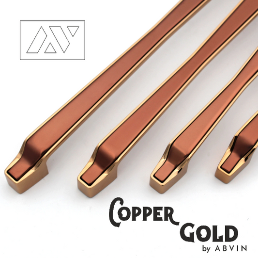 Copper Gold Handles, Modern Cabinet Hardware, Furniture Pulls for Doors, Cabinets, Cupboards & Drawers ( 1 pcs )