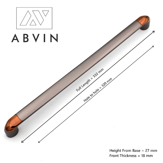 ABVIN Grey Gold Handles, Modern Cabinet Hardware, Furniture Pulls for Doors, Cabinets, Cupboards & Drawers ( 1 pcs )