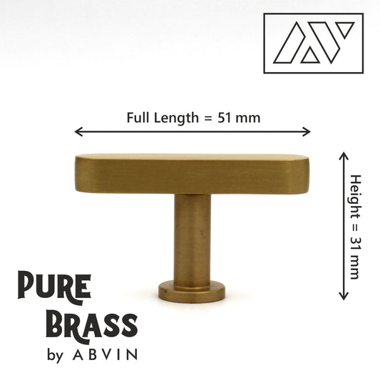 ABVIN Premium Solid Brass Cabinet Bar Pull Handles Matt Gold Furniture Hardware Drawers Kitchens Cupboard Door