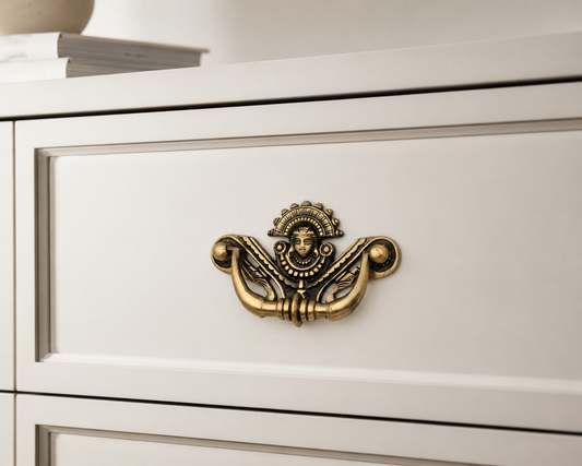 ABVIN Antique Queen Drop Pulls Vintage Antique Old Drawer Unique Cabinet Beautiful Drawer Knobs Decorative Dresser Drawer Pulls - Antique - 1 Pcs