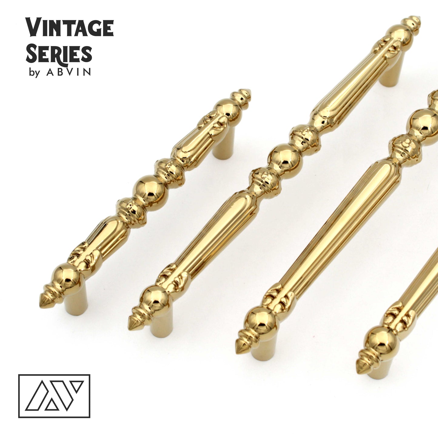 Vintage PVD Gold Handles Pulls Cabinet Drawer Dresser Furniture Knob Handle Pulls - 1 piece