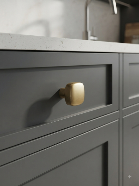Satin Gold Smooth knobs Unique Cabinet Beautiful Decorative Dresser Drawer Knobs and Pulls - 1 pcs