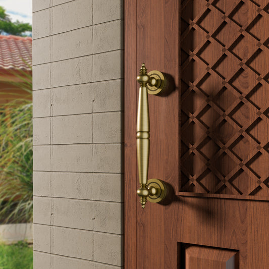 AVDH-07 Pure Brass Vintage Antique Door Handle for Main Door Handles, Pulls for Front Door - 1 pcs