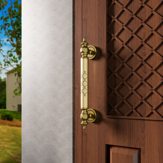 AVDH-10 Pure Brass Vintage Antique Door Handle for Main Door Handles, Pulls for Front Door - 1 pcs