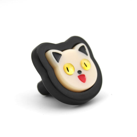 Cat-shaped phone accessory on a white background