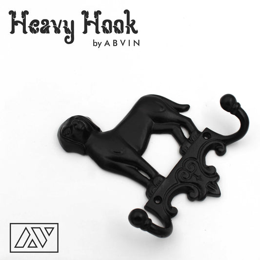 ABVIN Iron Dog Key Stand Bathroom Cloth Hooks Hanger Door Wall Robe Hooks Rail for Hanging Keys, Clothes, Towel