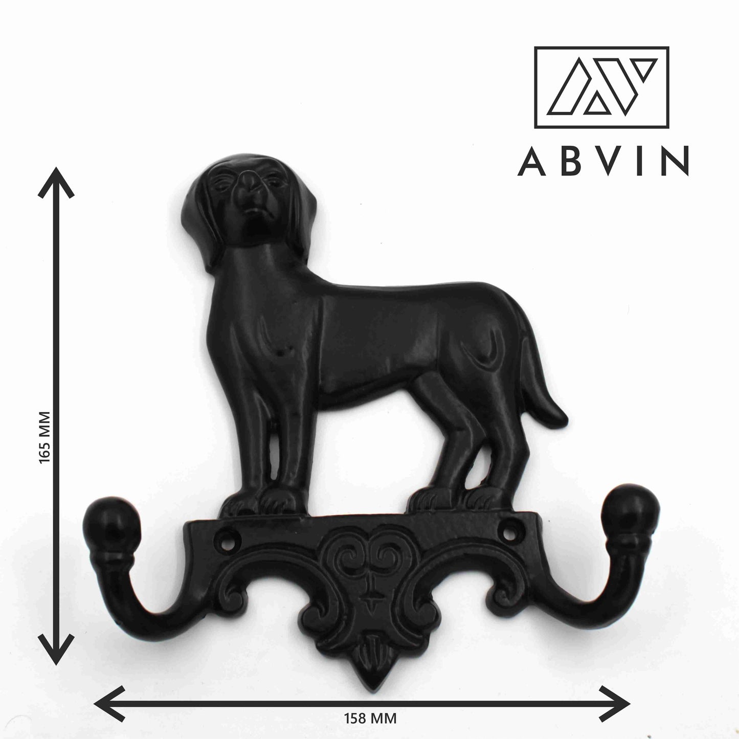 ABVIN Iron Dog Key Stand Bathroom Cloth Hooks Hanger Door Wall Robe Hooks Rail for Hanging Keys, Clothes, Towel