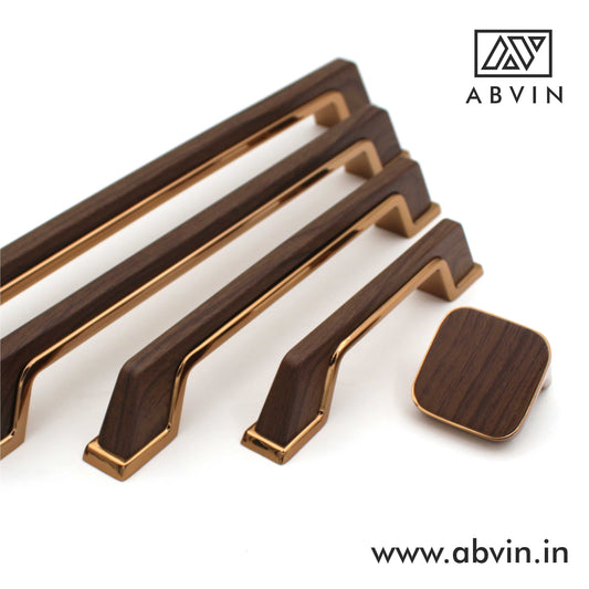 Modern Wood Copper Handles Pulls Cabinet Drawer Dresser Furniture Knob Handle Appliance Pulls - 1 piece