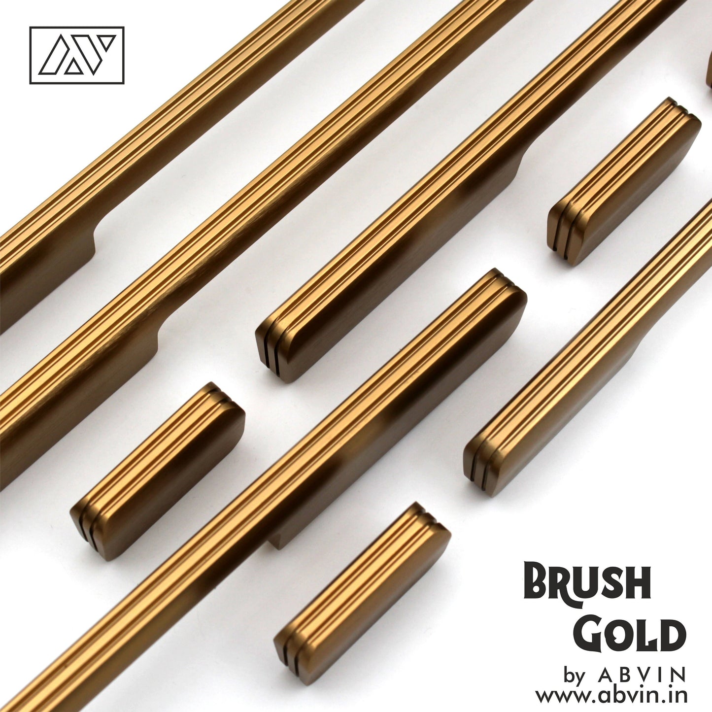 ABVIN Brush Gold Finish Door Handle and Drawer Handles, Door Handle and Door Pull Handle, Handles for wardrobes (1 Pcs)