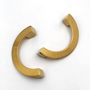 ABVIN 4.8" Semi Circle PVD Gold Unique Cabinet Beautiful Drawer Knobs, Decorative Dresser Drawer Pulls - 1 Half Piece