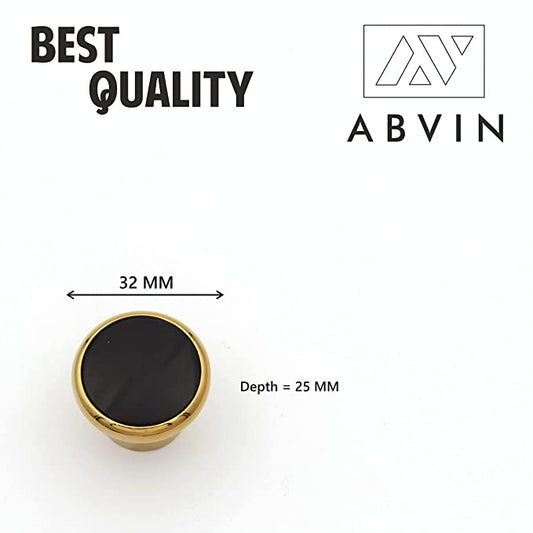 Round Black Gold Knobs Unique Cabinet Pulls, Beautiful Drawer Knobs, Decorative Knobs, Dresser Knobs, Drawer Pulls, Knobs and Pulls - Pack of 1