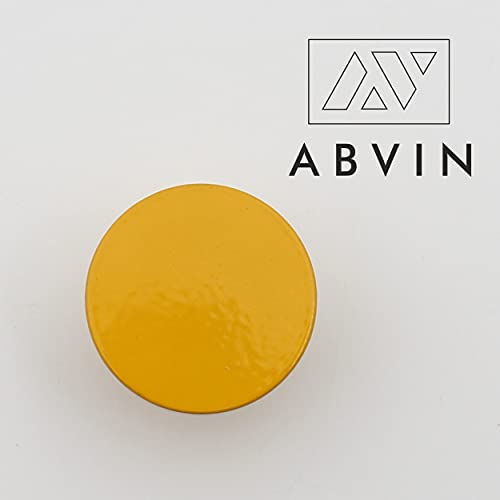 Solid Brass Round Yellow Knobs for Kitchen Drawer Cabinet Wardrobe knob - Yellow - 30mm - 1 Pcs