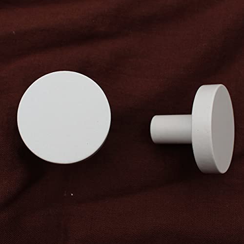 Solid Brass Round White Knobs for Kitchen Drawer Cabinet Wardrobe knob - White - 30mm - 1 Pcs