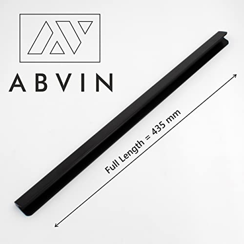 Premium Matt Black Bar Handles, Modern Cabinet Hardware, Furniture Pulls for Doors, Cabinets, Cupboards & Drawers Profile Type - Matt Black ( 1 pcs )