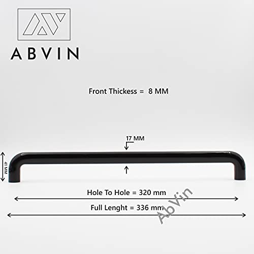 Premium Slim Black Bar Handles, Modern Cabinet Hardware, Furniture Pulls for Doors, Cabinets, Cupboards & Drawers - Glossy Black ( 1 pcs )