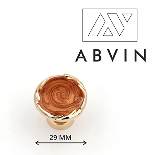 ABVIN Ceramic Brown Gold Cabinet Pulls, Beautiful Drawer Knobs, Decorative Knobs, Dresser Knobs, Drawer Pulls, Knobs and Pulls