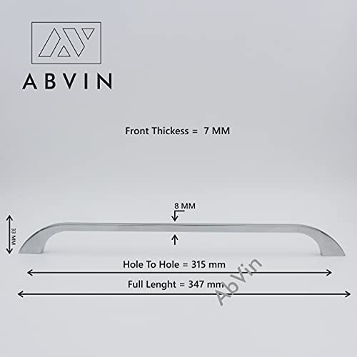 ABVIN Chrome Slim Handles, Modern Cabinet Hardware, Furniture Pulls for Doors, Cabinets, Cupboards & Drawers ( Pack of 2 )
