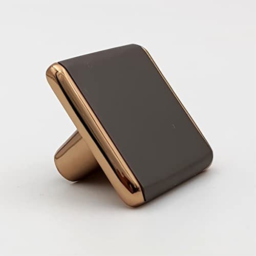 Modern Square Cabinet Knob Grey Gold | Luxury Drawer, Dresser, Wardrobe & Cupboard Handle