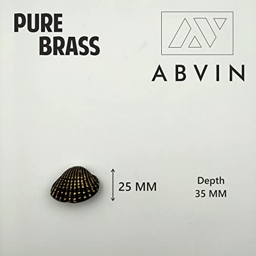 ABVIN Solid Antique Brass Shell Knobs Unique Drawer Cabinet Pulls Beautiful Decorative Dresser Knobs Pulls - ABVIN003 - 1 Pcs