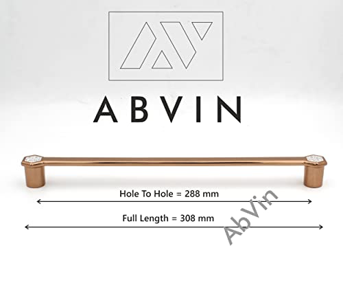 ABVIN Premium PVD Rosegold Crsytal Bar Handles, Modern Gold Cabinet Hardware, Furniture Pulls for Doors, Cabinets, Cupboards & Drawers ( 1 pcs )