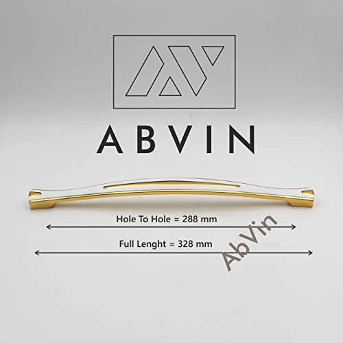 ABVIN Premium White Gold Bar Handles, Unique Modern Gold Cabinet Hardware, Furniture Pulls for Doors, Cabinets, Cupboards & Drawers ( 1 pcs )