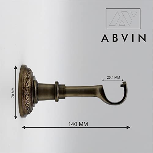 Carving Heavy Antique Wall Bracket for 1 Inch Curtain Rod - 1set ( 2 pcs )