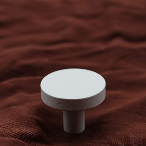 Solid Brass Round White Knobs for Kitchen Drawer Cabinet Wardrobe knob -  AbvinKnob