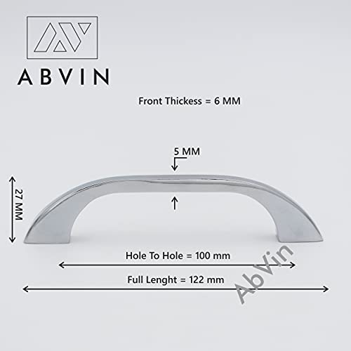 ABVIN Chrome Slim Handles, Modern Cabinet Hardware, Furniture Pulls for Doors, Cabinets, Cupboards & Drawers ( Pack of 2 )