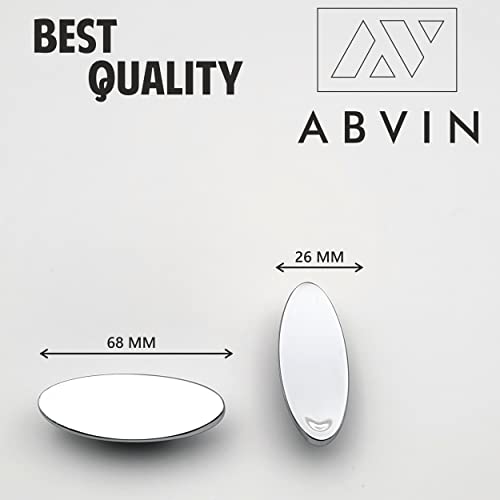 ABVIN Oval Chrome Knobs Unique Cabinet Pulls, Beautiful Drawer Knobs, Decorative Knobs, Dresser Knobs, Drawer Pulls, Knobs and Pulls - Pack of 2