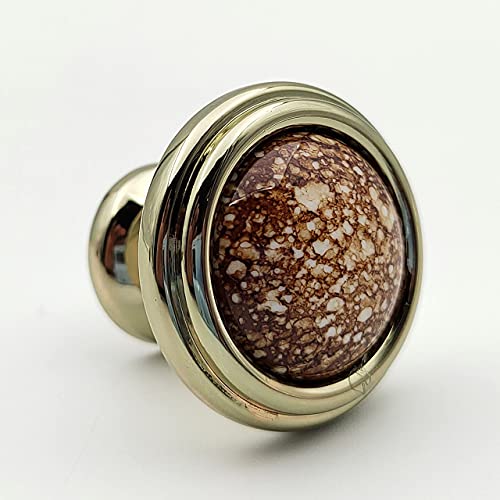 ABVIN Marble Golden Knobs - Unique Cabinet Pulls, Beautiful Drawer Knobs, Decorative Knobs, Dresser Knobs, Drawer Pulls, Knobs and Pulls - 1 Pcs