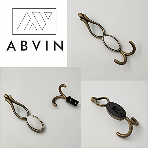 ABVIN - Premium White Stone Bathroom Cloth Hooks Hanger Door Wall Robe Hooks Rail for Hanging Keys, Clothes, Towel - 1Pcs (Antique)