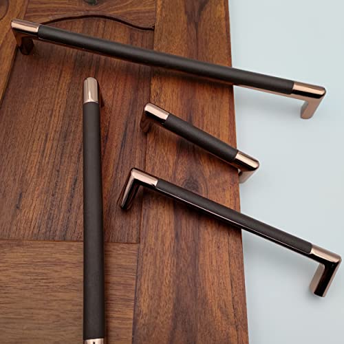 rose gold dresser hardware KOS / BATHROOM HARDWARE SET / KNURLED / ROSE GOLD & MATTE BLACK