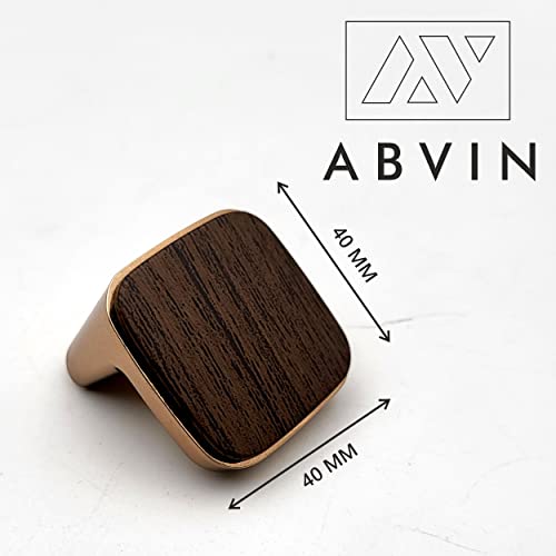 Gold Wood Square Knobs Unique Cabinet Pulls, Beautiful Drawer Knobs, Decorative Knobs, Dresser Knobs, Drawer Pulls, Knobs and Pulls - 1 pcs