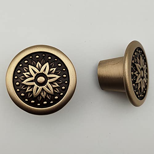 ABVIN Solid Brass Antique KNOBS - Unique Cabinet Pulls, Beautiful