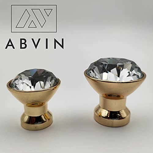 Crystal Gold Knobs for Wardrobe , Kitchen - 1 pcs