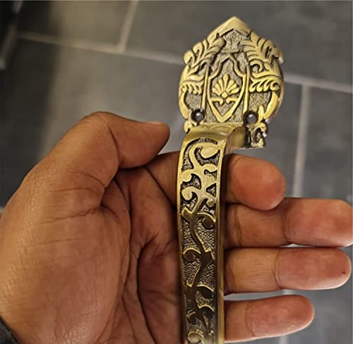 Brass Door Handle 8 inch Carving Handle Vintage Door Handle ABVIN003 (1 PCS )