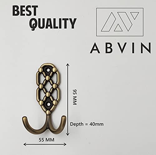 ABVIN - Jali Hook Metal Bathroom Cloth Hooks Hanger Door Wall Robe Hooks Rail for Hanging Keys, Clothes ,Towel - 1 pcs