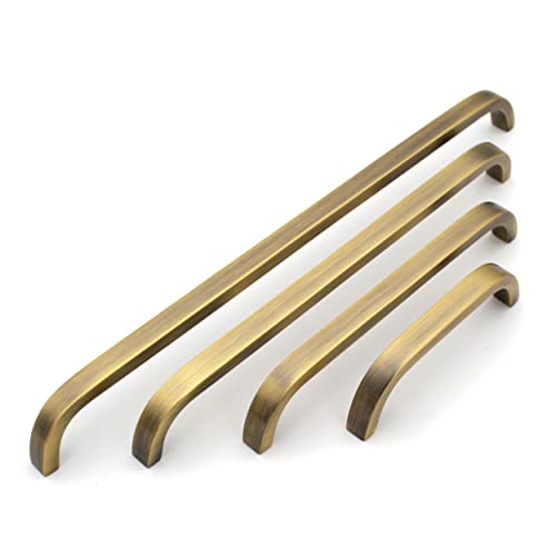 Premium Thin Solid Brass Bar Handles, Modern Gold Cabinet Hardware