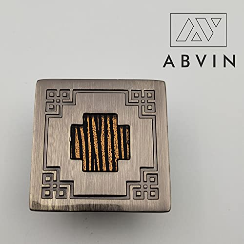 ABVIN Modern Square knobs - Unique Cabinet Pulls, Beautiful Drawer Knobs, Decorative Knobs, Dresser Knobs, Drawer Pulls, Knobs and Pulls - Antique Finish - 1 pcs
