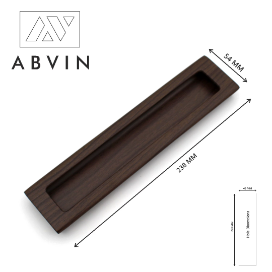 ABVIN Wooden Concealed Sliding Door Handle and Concealed Door Slide Handle , Door Handle and Concealed Door Pull Handle, Drawer Handles , Handles for Sliding wardrobes ( 1 Pcs )