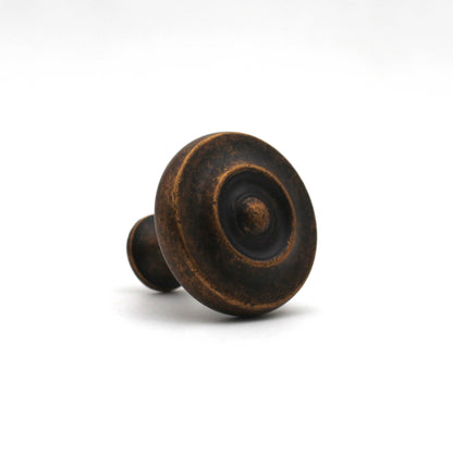 Antique Bronze Cabinet Knob – 30 mm Round Furniture Drawer Pull