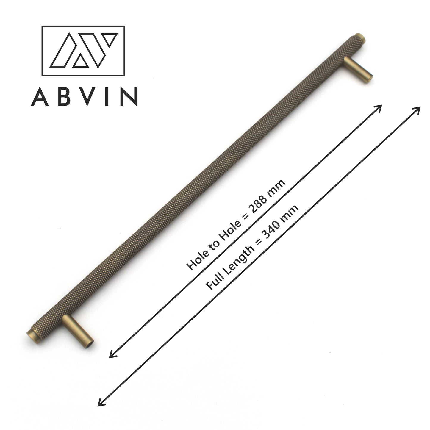 ABVIN Premium Solid Brass Knurled Cabinet Bar Pull Handles Antique Furniture Hardware Drawers Kitchens Cupboard Door