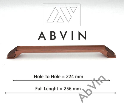 Cabinet handle with dimensions and ABVIN branding on a white background